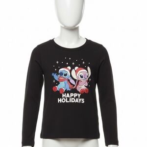 Disney Tee, Lilo & Stitch,Happy Holidays, Gray, Sz S, 6, 6X, Ugly Christmas, NWT